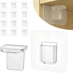 AccEncyc 12개 펀치 프리 선반 지지대 페그 셀프 접착 클립 드릴 브래킷 홀더 핀 주방 캐비닛 책꽂이 옷장