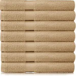 코튼 크래프트 심플리시티 목욕 타월 세트 - 7팩 27x52-100 가벼운 흡수성 소프트 이지 케어 퀵 드라이