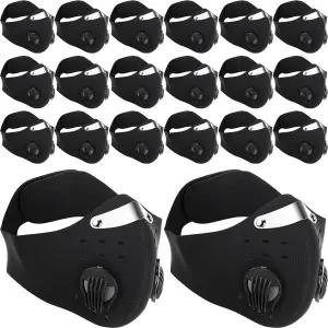 Chicingyou 20개 네오프렌 먼지 마스크 통기성 오염 방지 얼굴 보호(활성탄 필터 포함)
