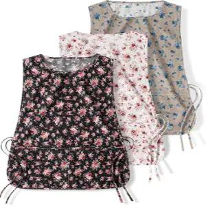 언폰드 3팩 여성 코블러 에이프런 빈티지 플로럴 셰프 베이커 베이킹 요리 정원 가꾸기용