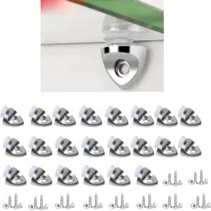 YOWPEY 20Pcs 선반 지지대 받침대 핀 키트 브래킷 홀더 교체용 주방 가구 책꽂이 잠금 핀(하트 실버)