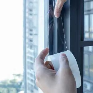 투명 창문 날씨 씰링 테이프 2인치 x 33피트 단열 문 샤워용 드래프트 스토퍼 접착 잔여물 없음