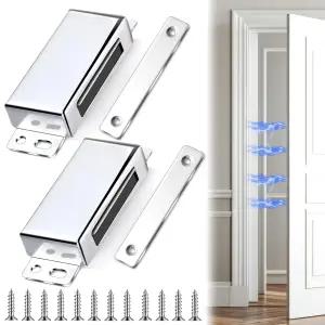 야오콤 2개 자석 도어 캐치 150파운드 스테인리스 스틸 헤비 듀티 강력 캐비닛 옷장 찬장 주방 욕실