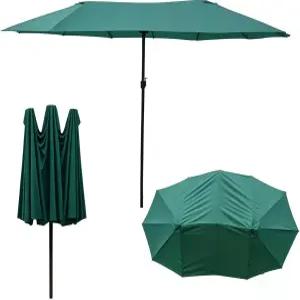 GLDDFDG 파티오 우산 교체 캐노피 12 리브 15피트 X9인치 양면 데크 시장 뒷마당용 야외 상단 방수 전용