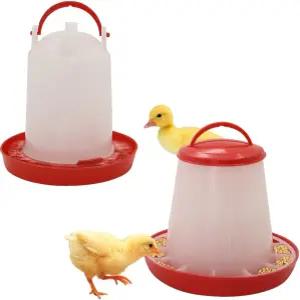 병아리 모이통 및 드링커 키트 걸이 3.3파운드 닭 1.58쿼트 가금류 급수기. 코터닉스 메추라기용. 육계