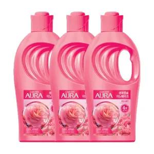 아우라 생화캡슐 섬유유연제 1L 피오니로즈 3개