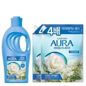 아우라 생화캡슐 섬유유연제 프레시릴리 1L + 1.7L x 2개