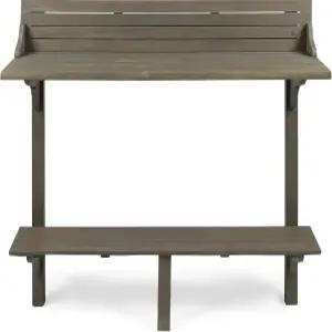 크리스토퍼 나이트 홈 캐리비안 야외 아카시아 우드 발코니 바 테이블 그레이 피니시