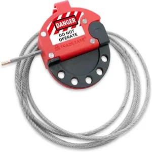 트레이드세이프 잠금 태그아웃 케이블 - 6피트 조정 가능한 비닐 코팅이 된 스틸 태그 아웃을 위한 로토