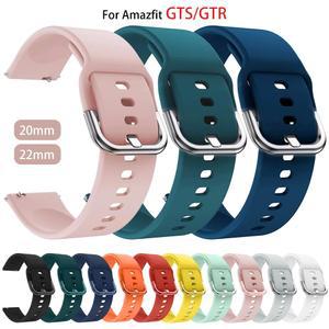 Amazfit GTS/2/2e/3/4 GTS2 미니/GTR 4/3/Pro/47mm/GTR2/2e/스트라토스 2/3용 20mm/22mm 밴드 실리콘 팔찌 bip 스트랩 시계