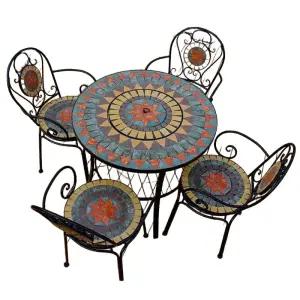 테이블 의자 세트 4인용 철제 테라스 식탁 바베큐 다용도 야외 공원 패키지