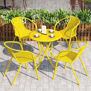 편의점테이블 의자 세트 방수 원형테이블 테이블 지름 정원 그린 의자2개 발코니 휴게실 원형 50cm