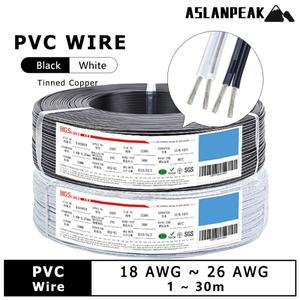 화이트 블랙 2핀 케이블 DC 전원 연장 PVC 전선 절연 듀얼 코어 와이어 LED