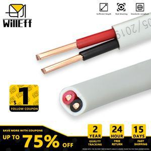 2코어 구리 와이어 전기 기기 스위치 용 솔리드 하드 PVC 플랫 외장 케이블 전원 시작 220V 110V 380V 16 1