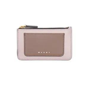 사피아노 레더 카드 케이스 브라운 핑크 PFMO0025U4LV589-Z409N