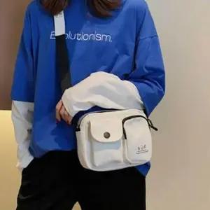 데일리 미니 크로스백 여자 메신저백 남자 캔버스 옆으로매는가방 학생메신저백