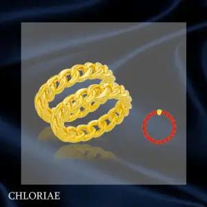 [클로리에]24K 볼륨 체인 반지 2종 SET