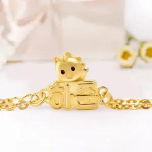 [뽀르띠] 순금 24K 3.75g 말띠 조랑말 이름조각 체인 돌팔찌