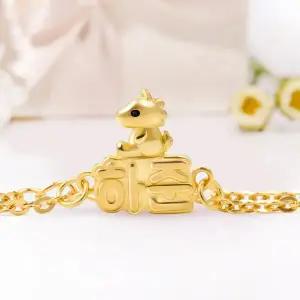 [뽀르띠] 순금 24K 3.75g 말띠 붉은말 이름조각 체인 돌팔찌