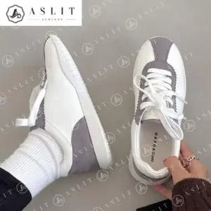 [애슬릿] 여성 스니커즈 배색 스웨이드 운동화 단화 발 편한