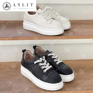 [애슬릿] 키높이 스니커즈 소 가죽 통굽 운동화 굽 높은 5cm