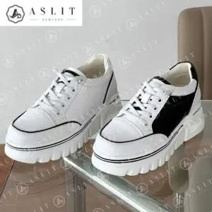 [애슬릿] 키높이 스니커즈 소 가죽 플랫폼 통굽 배색 라인 5cm