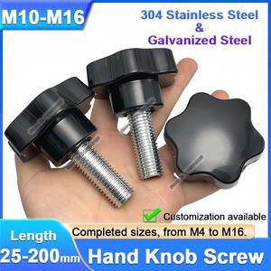 1개 별 모양 손  나사 볼트 M10 M12 M14 M16 육각형 플라스틱 손잡이 엄지