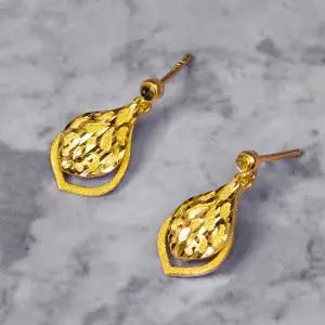 순금 24k 원터치 링 물방울 리프 드롭 여자 여성 귀걸이 11.25g