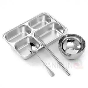 스텐 4구식판 중 구내식당식판 급식용식판 어른용식판 개인식판 1인식판