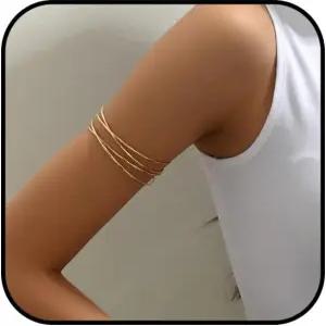 여성 레이어드 암렛 오픈 조절 가능한 암 커프 골드 실버 어퍼 팔찌 미니멀리스트 암밴드 트렌디 주얼리용
