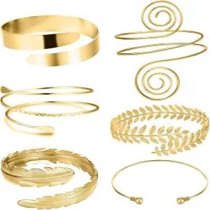 RIOOSO 6피스 암 커프 어퍼 암밴드 여성용 팔찌 뱅글 세트