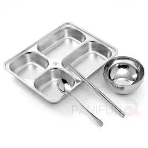 스텐 4구식판 대 급식식판 구내식당식판 학교식판 단체급식그릇 어린이집식판