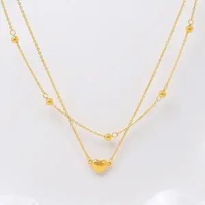 [골드모아]여자 순금 목걸이 디자인 7.5g [루미 하트 레이어드]