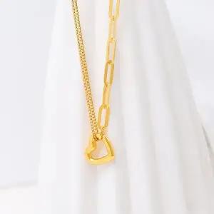 [골드모아]여자 순금 목걸이 디자인 11.25g [클립 앤 하트]