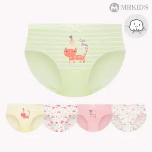 [하프클럽/물랑루즈]냐옹이 순면 여아삼각팬티 아동속옷 5종세트