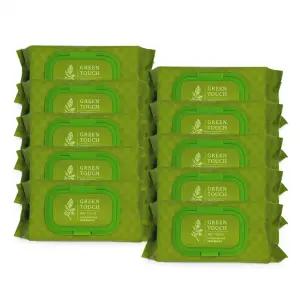 그린터치 물티슈(72매 캡형)-10개 국산 대용량물티슈 두꺼운물티슈 캡형물티슈