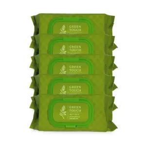 그린터치 물티슈(72매 캡형)-5개 국산 대용량물티슈 두꺼운물티슈 캡형물티슈