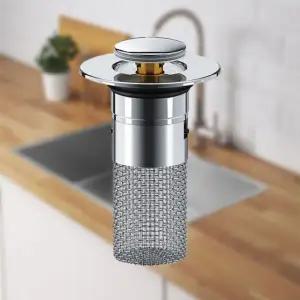 세면대 배수구 막힘 방지 원터치 청결 마개 필터 KK945