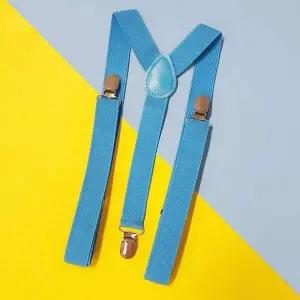성인 여성용 블루 조절 가능한 클래식 멜빵 남성용 무지 서스펜더