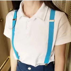 블루 컬러 성인용 멜빵 여자용 남자용 무지 서스펜더 클래식 디자인