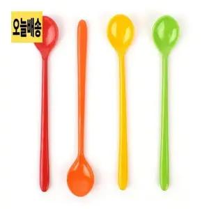 ( )컬러 멜라민 롱스푼 롱티스푼 캠핑롱스푼 롱커피스푼