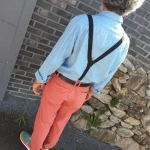 남성용 멜빵 바지 캐주얼 수트 팬츠 서스펜더 스타일