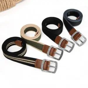 남성용 학생 교복 허리띠 캐주얼 캔버스 벨트 청바지 면바지용