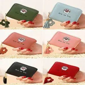 후스레이디 여성 고양이손 지퍼 장식 동전 카드지갑 후스레이디 장식 동전