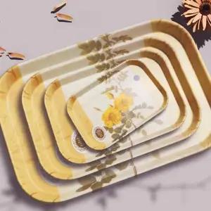 [골드스마일]골드로즈 스퀘어쟁반 대사이즈 고급스러