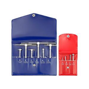 QWORK 스테인리스강 텔레스코핑 보어 게이지 세트 - 1/8인치 ~ 1/2인치 범위 및 T 홀 텔레스코픽 6개 5/16인치 6인치