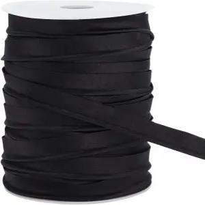 PH 팬더홀 블랙 배관 바이어스 테이프 54야드/50m 폴리에스터 트림 1/2인치(12mm) 접이식 코드 실내 재봉