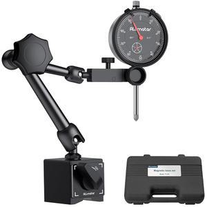 ALL미터 다이얼 인디케이터 마그네틱 베이스 세트(176lbs/80kg 인장력) 3D 프린터 선반 작업장용 가공, 정렬 및 금속 가공 게이지 0-1인치 정밀