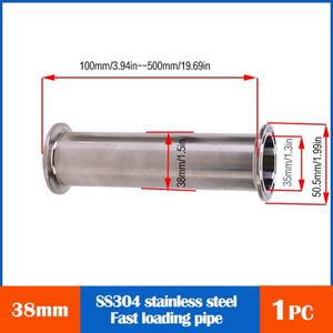 304 스테인리스 스틸 다운파이프 광택 처리 38mm 길이 100-500mm 플랜지 삼엽 클램프