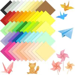 200장 50가지 색상의 종이접기 종이 6x6인치 양면 예술 및 공예 프로젝트용